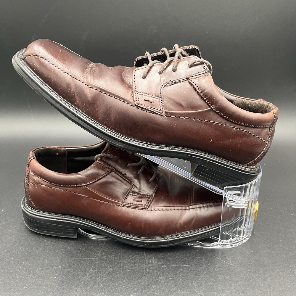 Men's Dockers Square Toe Brown Leather Dress Shoes Size 9M Lace Up Formal Ware
